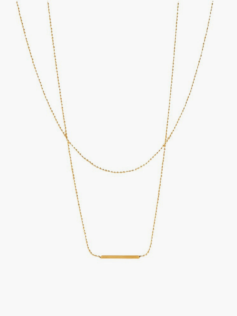 Damen Halskette Doppellagig Titanstahl Tropfen Design 1