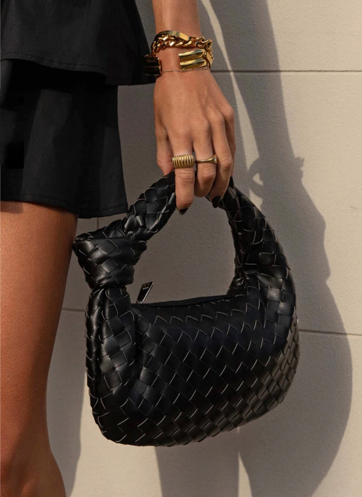Damen Handtasche Kunstleder Mini Stilvoll mit Gitterdetails 3