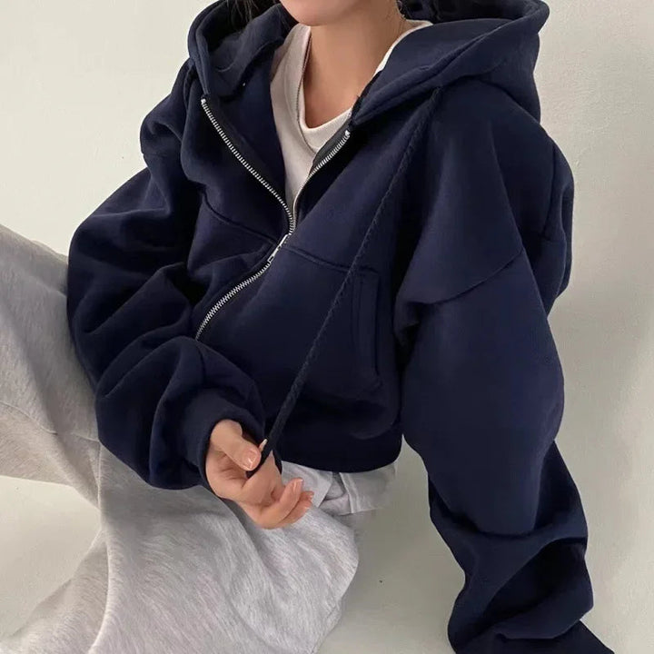 Women's Hoodie Cotton Casual Cropped Silhouette