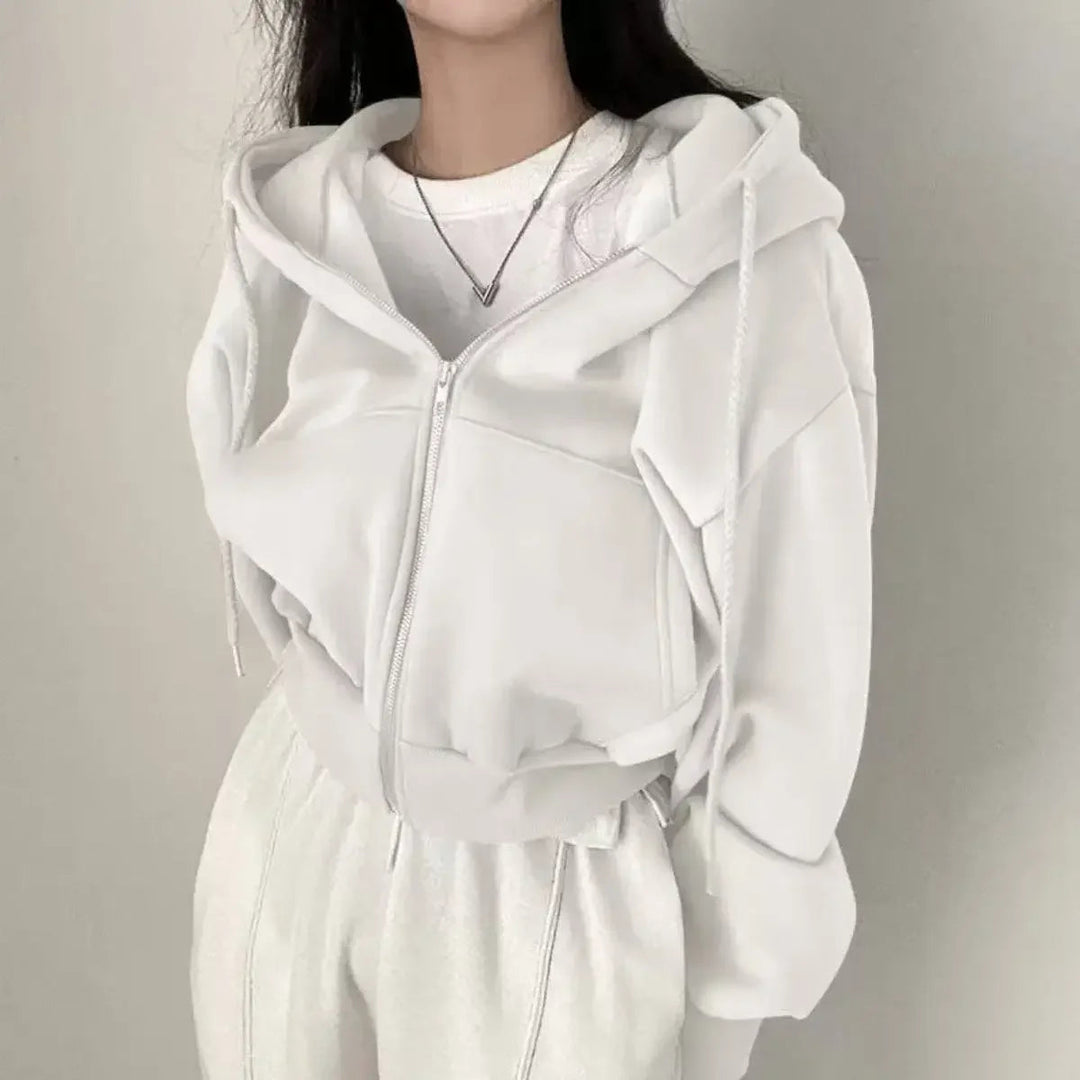 Women's Hoodie Cotton Casual Cropped Silhouette