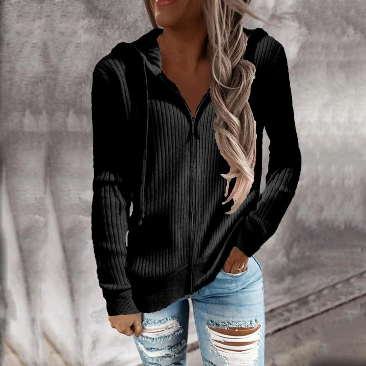 Women's hoodie with zipper and hood cotton blend