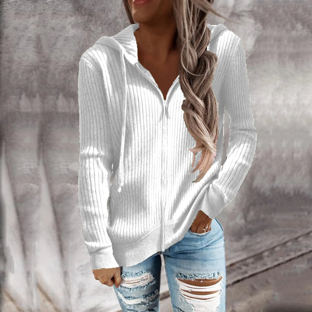Women's hoodie with zipper and hood cotton blend