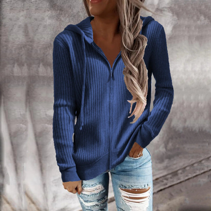 Women's hoodie with zipper and hood cotton blend