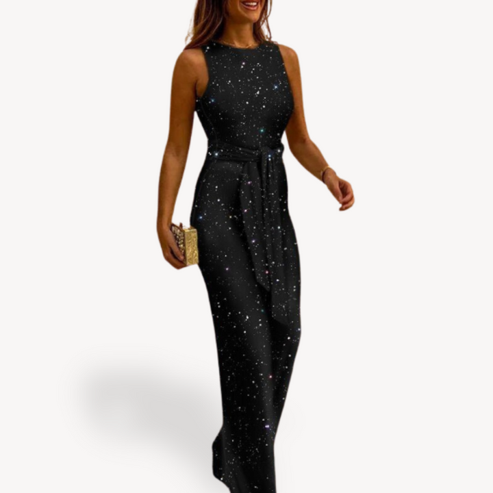Damen Jumpsuit Pailletten Maxi Stil 0