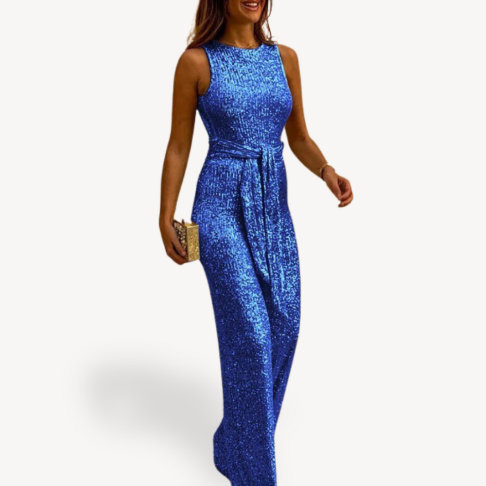 Damen Jumpsuit Pailletten Maxi Stil 1