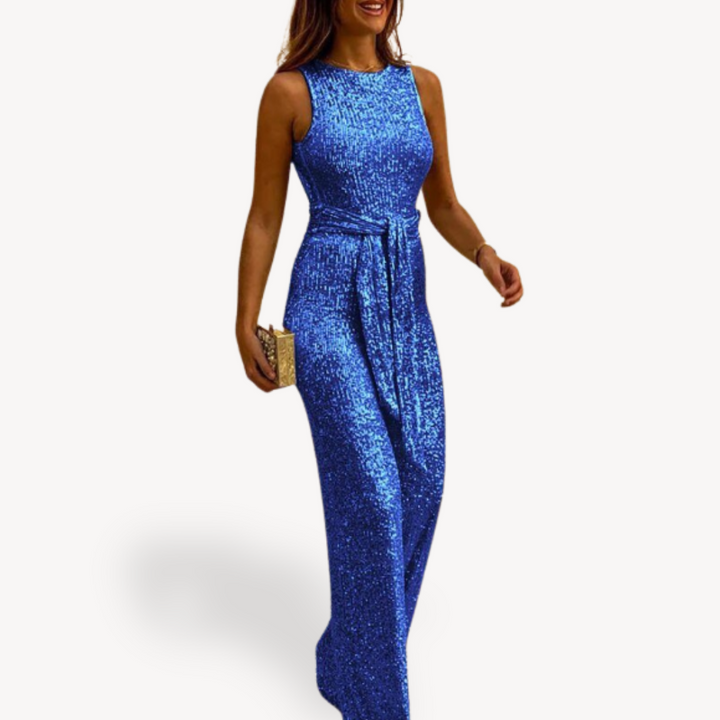 Damen Jumpsuit Pailletten Maxi Stil 1
