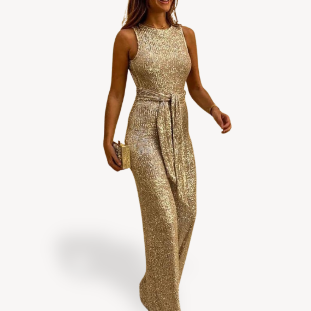 Damen Jumpsuit Pailletten Maxi Stil 2