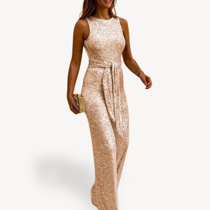 Damen Jumpsuit Pailletten Maxi Stil 3
