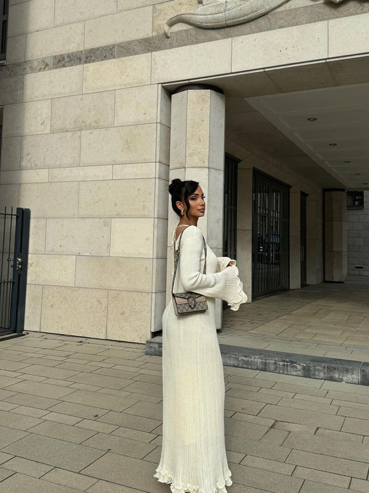 Damen Kleid Festlich mit Rüschen für Hochzeitsgast und Elegante Anlässe