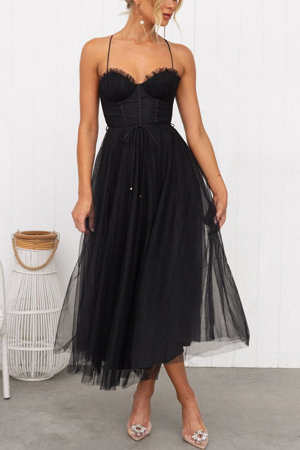 Damen Korsett-Midikleid mit Tüllrock: Glamour für Hochzeitsgäste 10