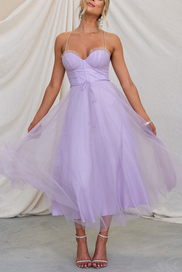 Damen Korsett-Midikleid mit Tüllrock: Glamour für Hochzeitsgäste 12