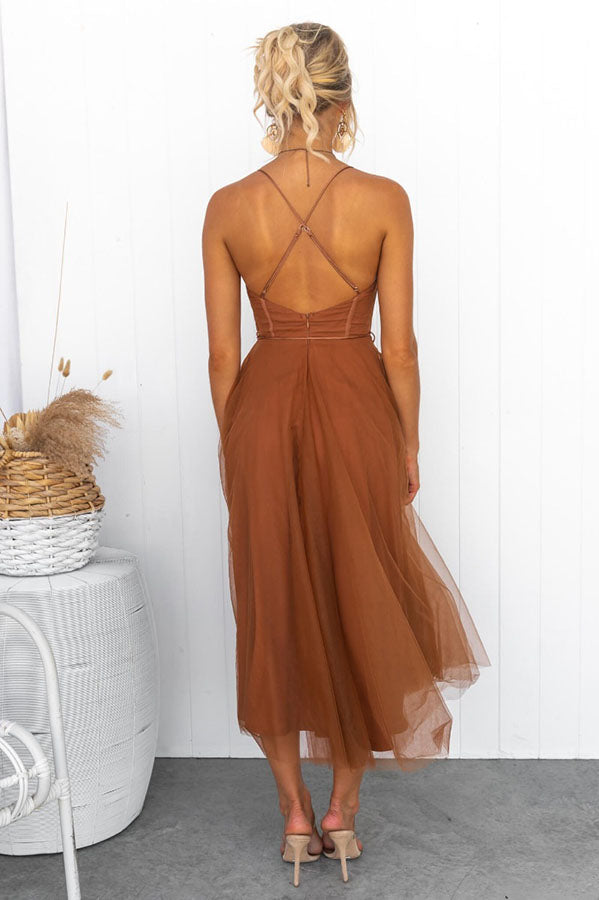 Damen Korsett-Midikleid mit Tüllrock: Glamour für Hochzeitsgäste 3
