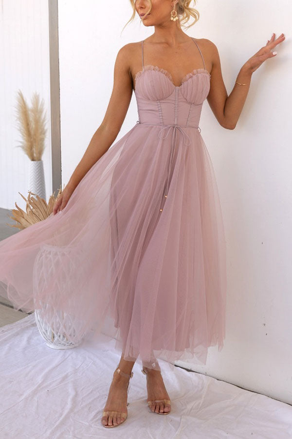 Damen Korsett-Midikleid mit Tüllrock: Glamour für Hochzeitsgäste 6