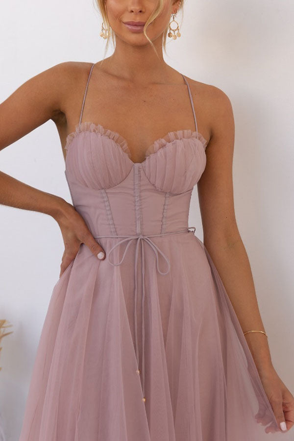 Damen Korsett-Midikleid mit Tüllrock: Glamour für Hochzeitsgäste 8