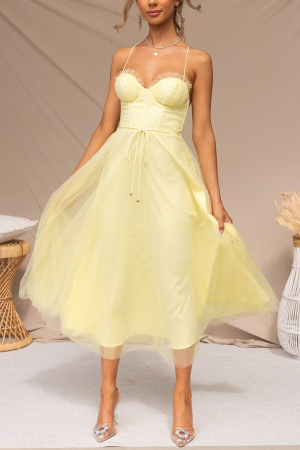 Damen Korsett-Midikleid mit Tüllrock: Glamour für Hochzeitsgäste 9