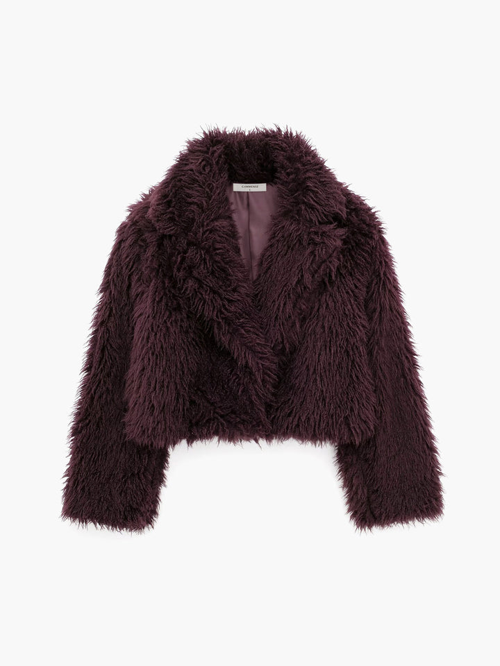 Damen Kurz Mantel Fleece Elegant für Winter Mäntel Damen