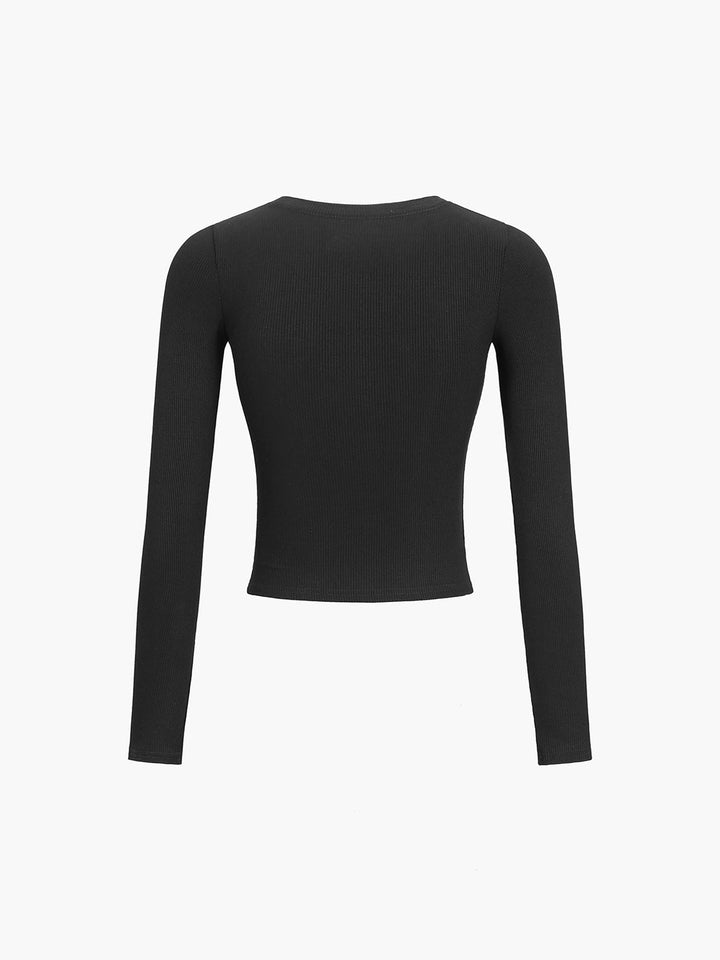 Women's long-sleeve shirt cotton crop stylish