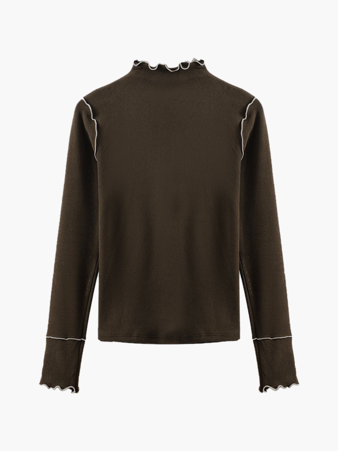 Women's long-sleeve shirt polyester high collar slim fit