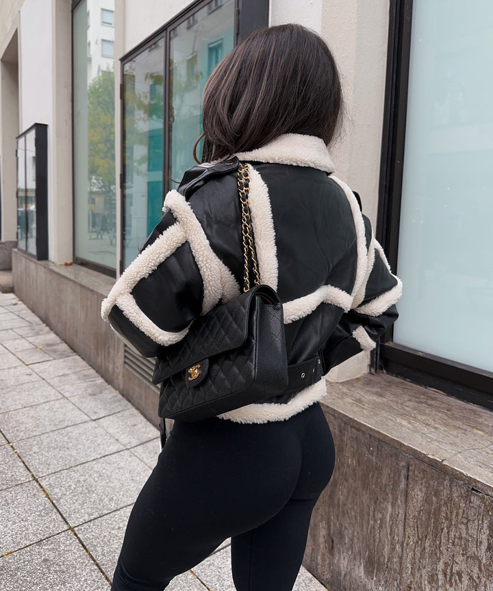 Chaqueta larga de invierno para mujer con forro de peluche