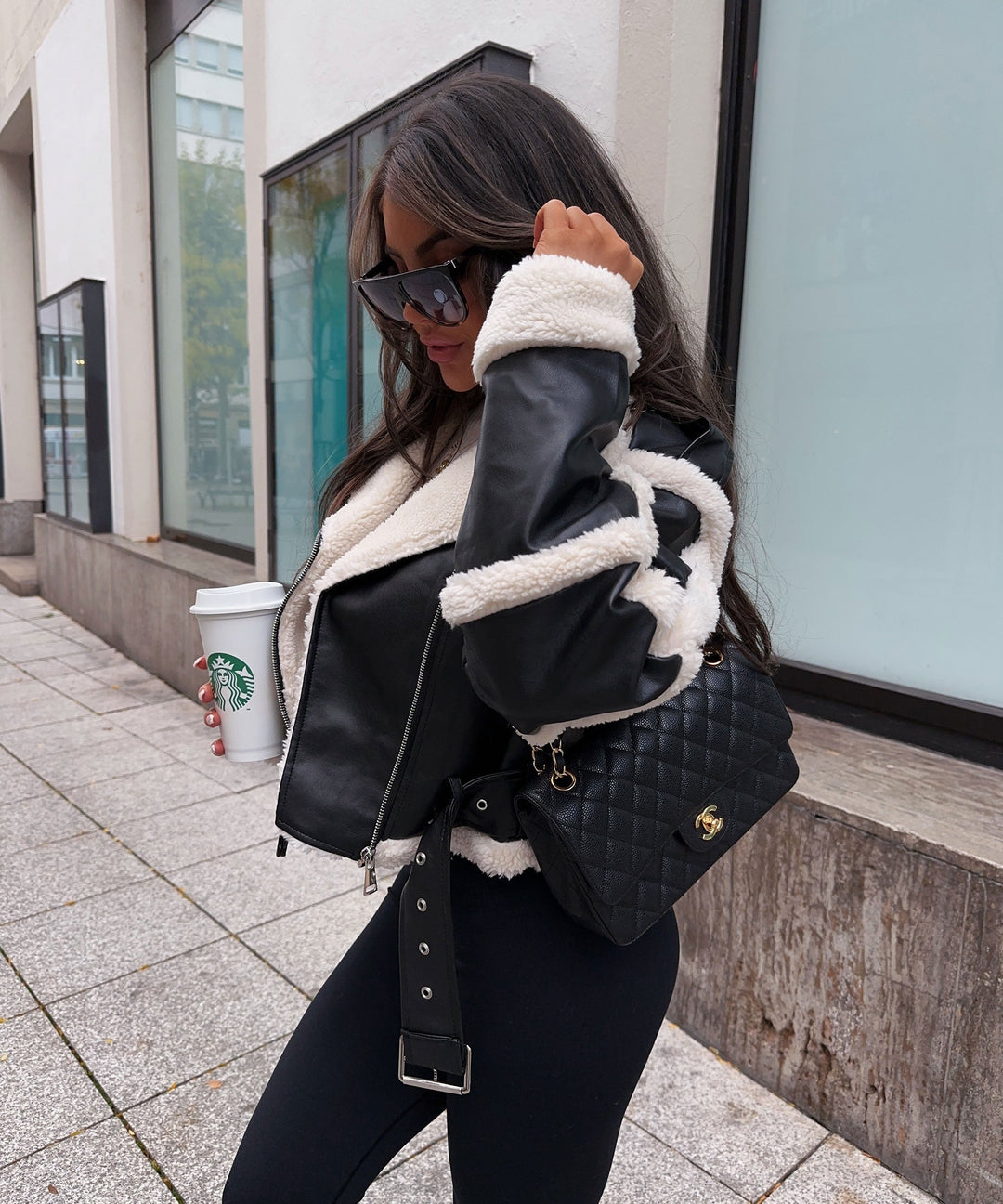Chaqueta larga de invierno para mujer con forro de peluche