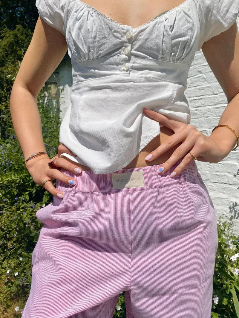 Women's lounge pants made of breathable rayon-linen blend in modern relaxed style