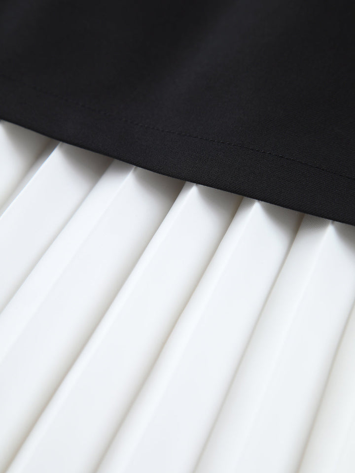 Women's Midi Skirt Woven Fabric High-Waisted Pleated Tulle Skirt