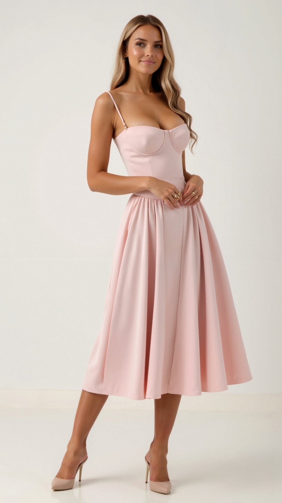 Damen Midikleid Korsett Stil Mit Vintage-Blumendruck – Festliches Kleid Für Hochzeitsgast 11
