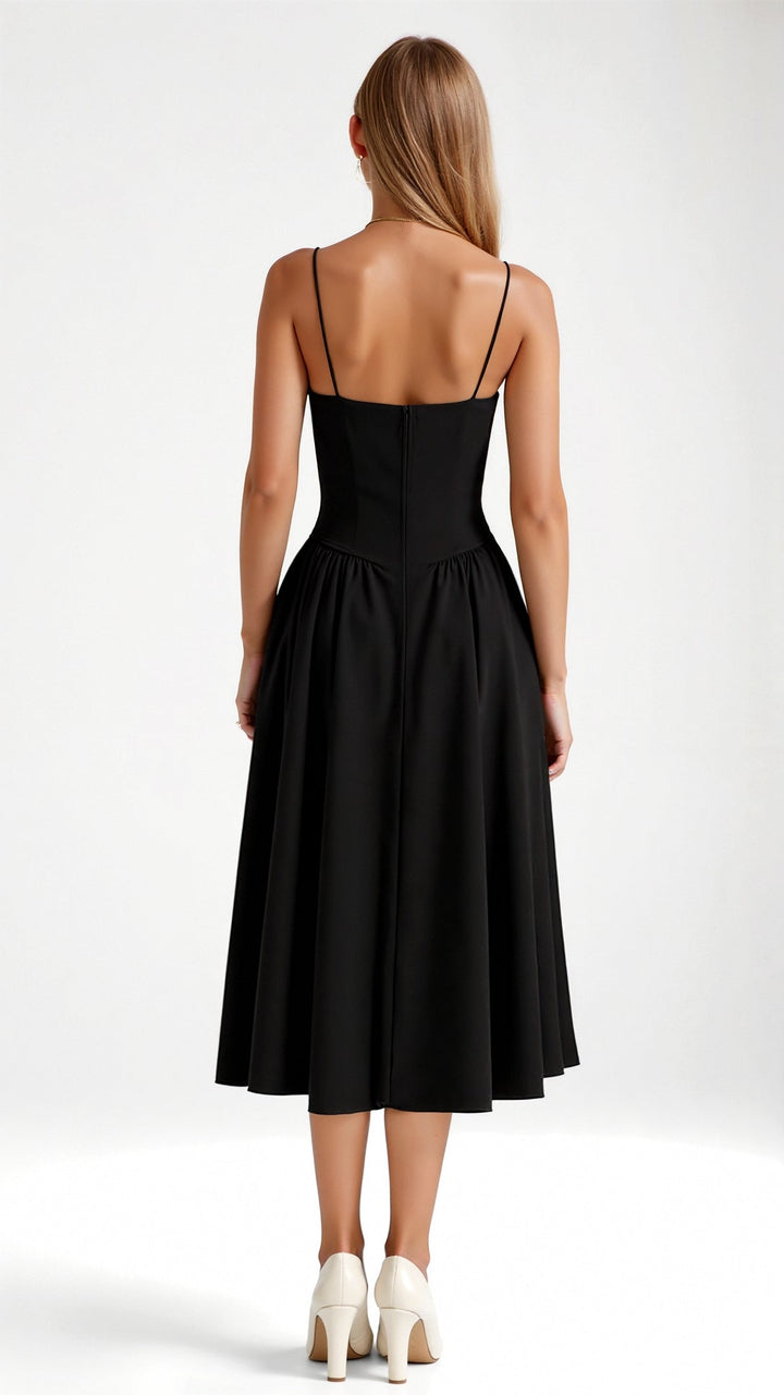 Damen Midikleid Korsett Stil Mit Vintage-Blumendruck – Festliches Kleid Für Hochzeitsgast 4