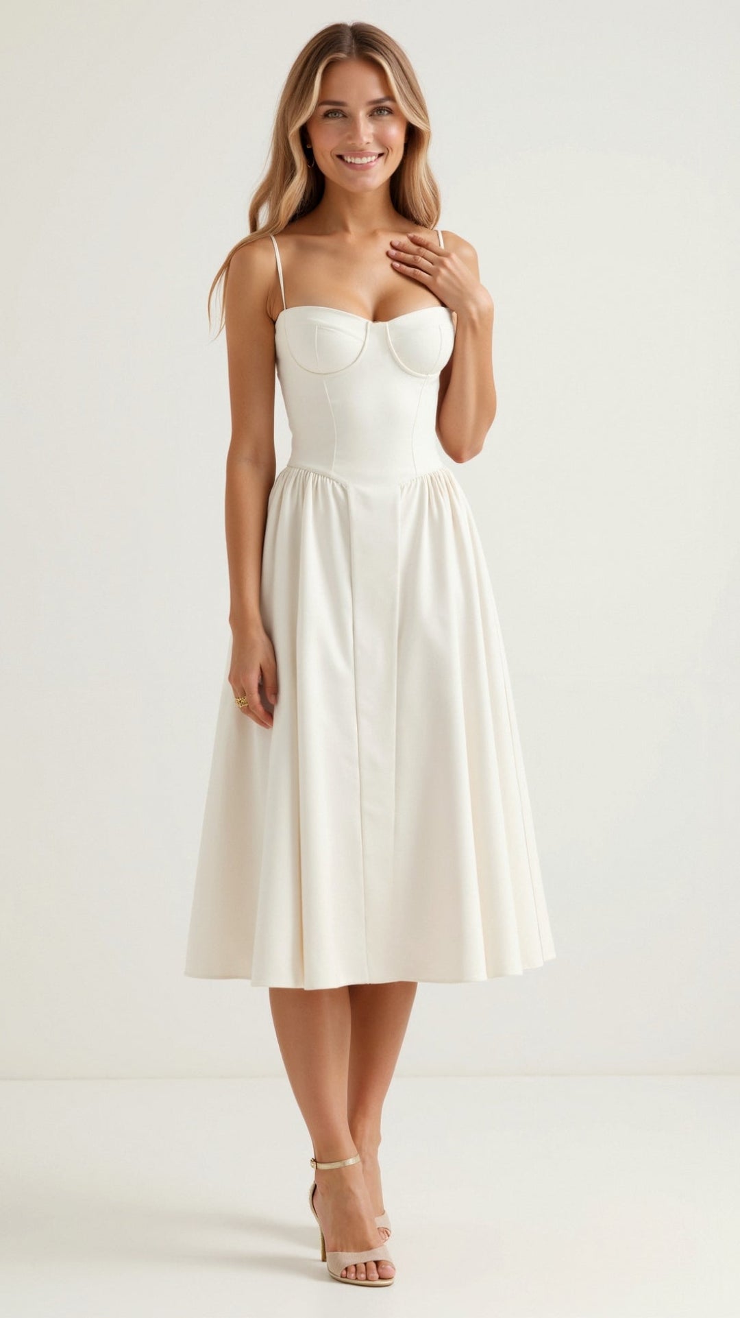 Damen Midikleid Korsett Stil Mit Vintage-Blumendruck – Festliches Kleid Für Hochzeitsgast 6