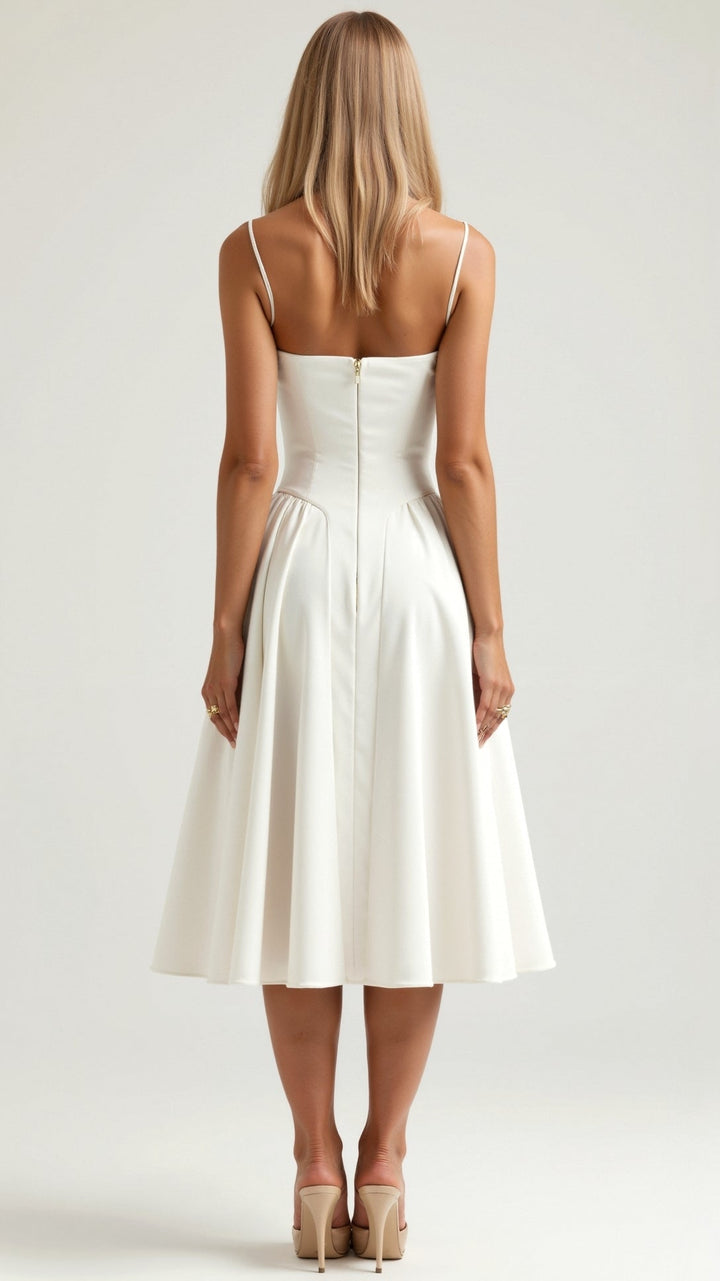 Damen Midikleid Korsett Stil Mit Vintage-Blumendruck – Festliches Kleid Für Hochzeitsgast 7