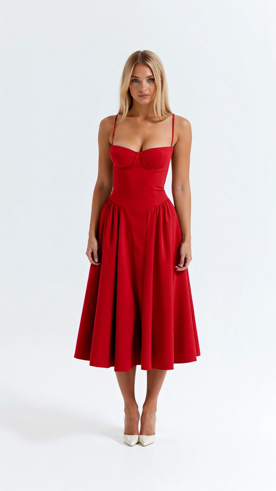 Damen Midikleid Korsett Stil Mit Vintage-Blumendruck – Festliches Kleid Für Hochzeitsgast 9