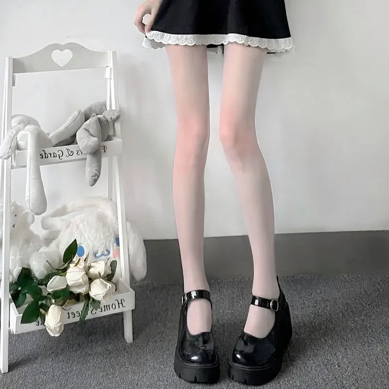 Women's patterned thigh-high tights