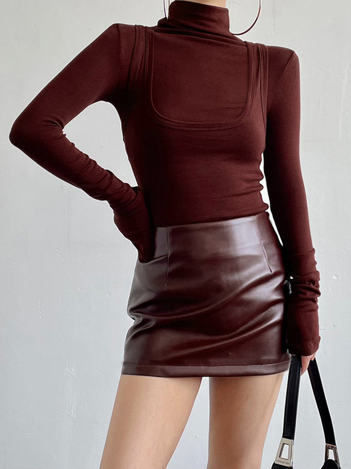 Women's Top Jersey Stand-up Collar Long Sleeve Regular