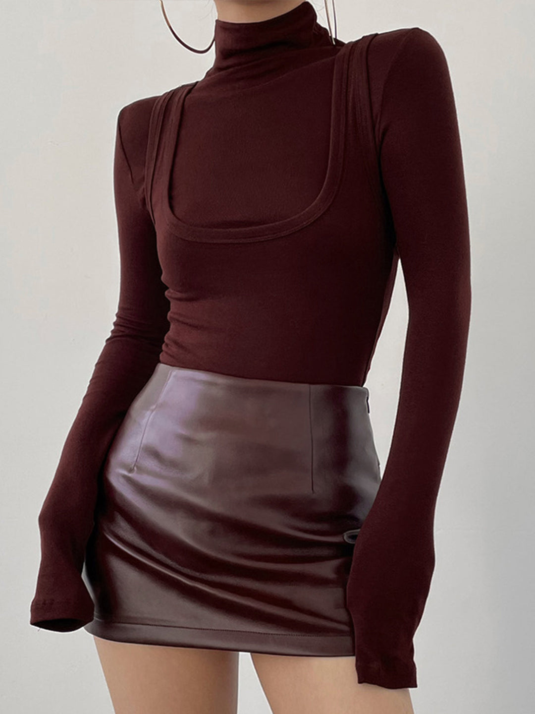 Women's Top Jersey Stand-up Collar Long Sleeve Regular