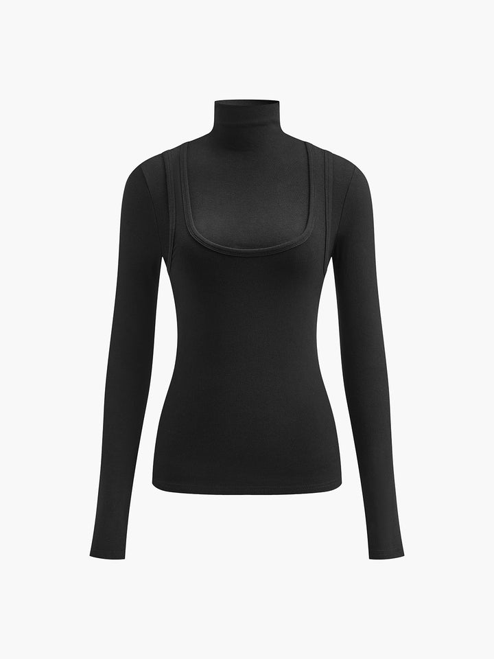 Women's Top Jersey Stand-up Collar Long Sleeve Regular