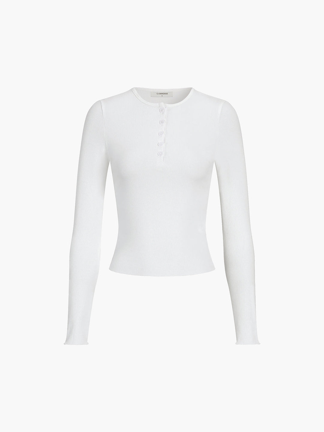 Women's Top Ribbed Fabric Long Sleeve Slim Fit