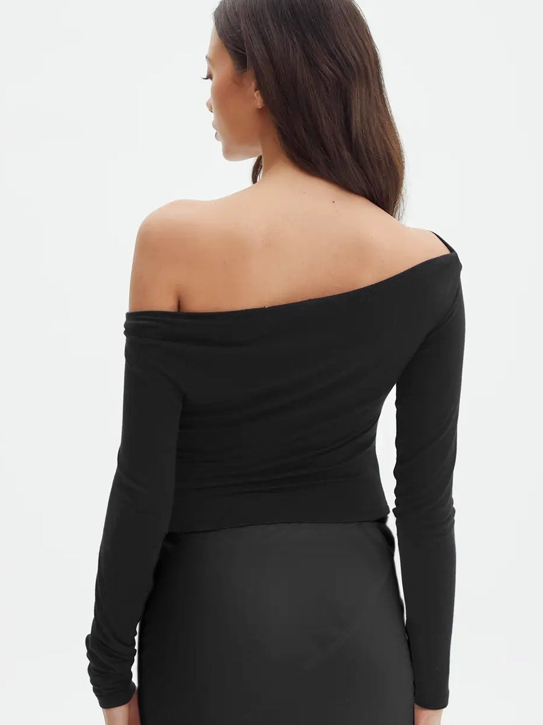 Women's Off-Shoulder Long Sleeve T-Shirt Jersey