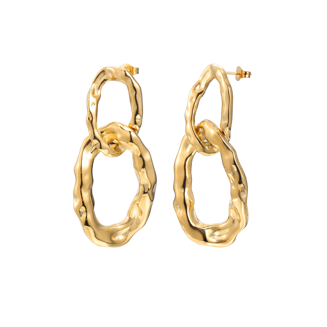 Damen Ohrringe Gold Edelstahl Modernes Statement Design 0