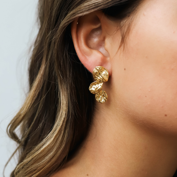 Damen Ohrringe Gold Metall Skulptural Modern 0