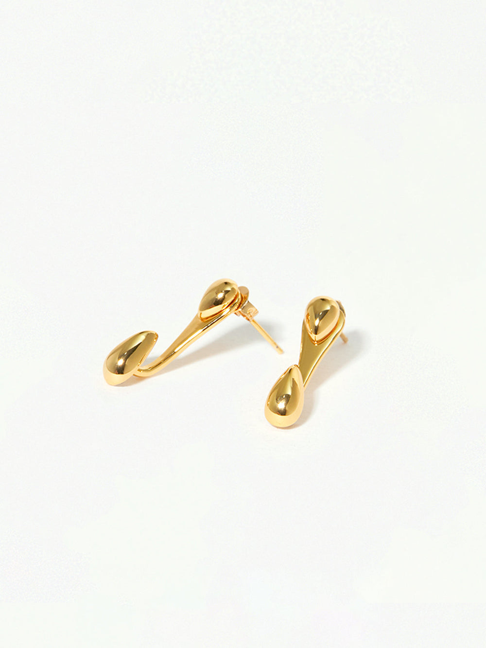 Damen Ohrstecker Titanstahl Elegante Tropfenform 1