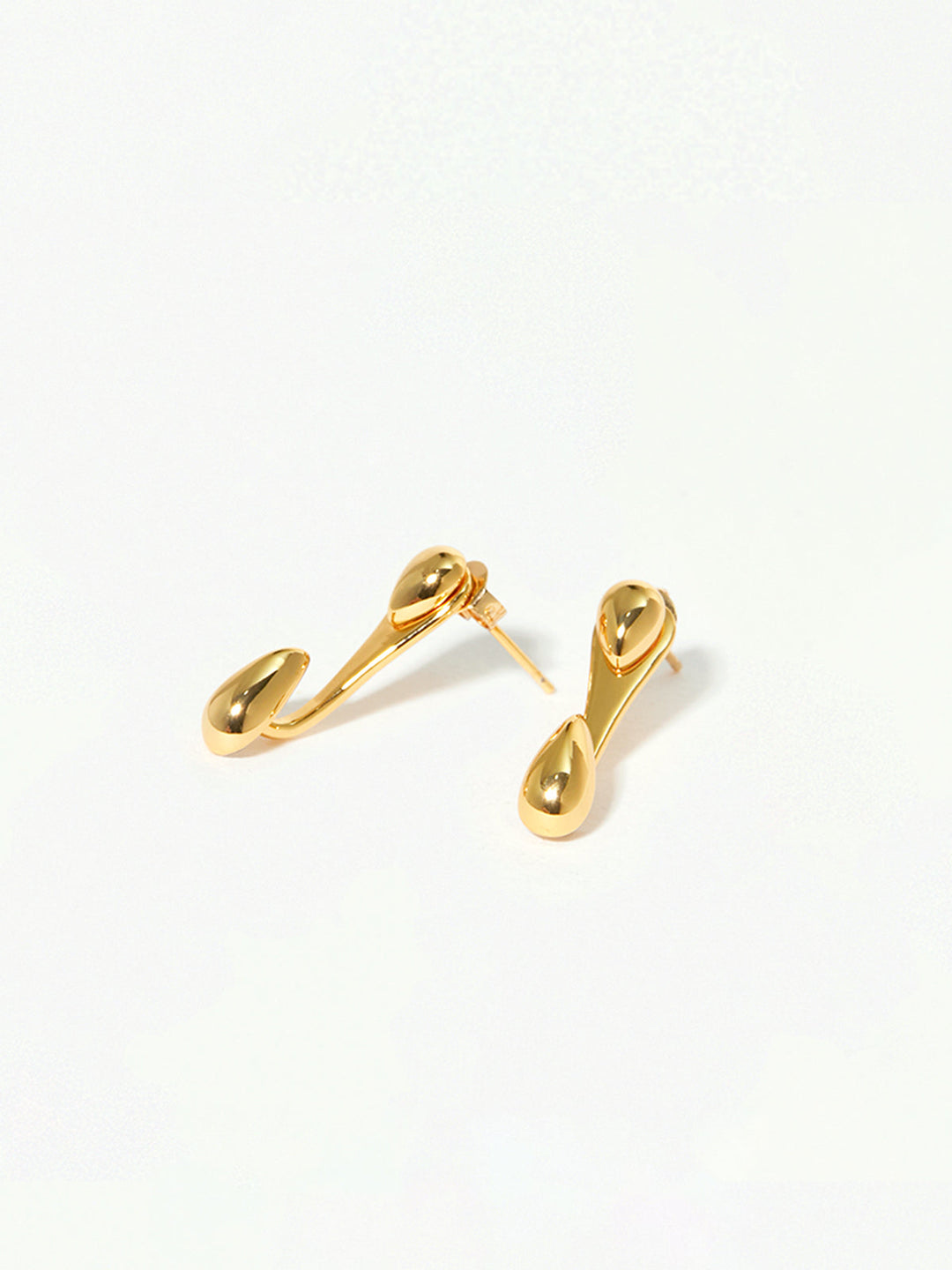 Damen Ohrstecker Titanstahl Elegante Tropfenform 1