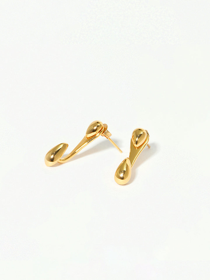 Damen Ohrstecker Titanstahl Elegante Tropfenform 1