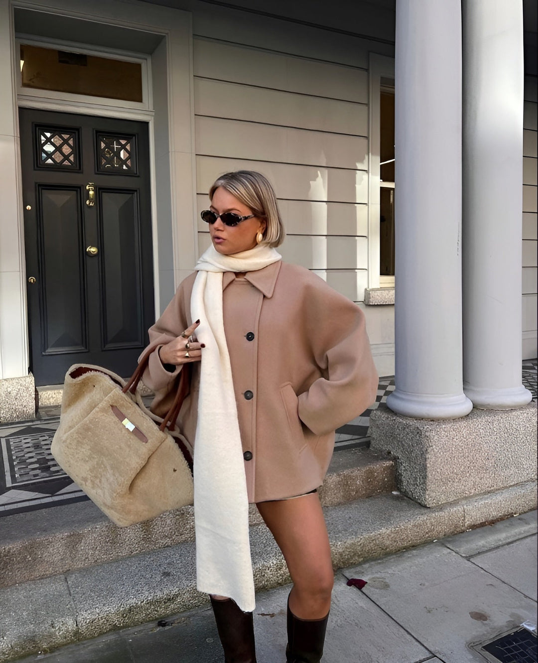 Women's Oversized Wool Jacket Trendy