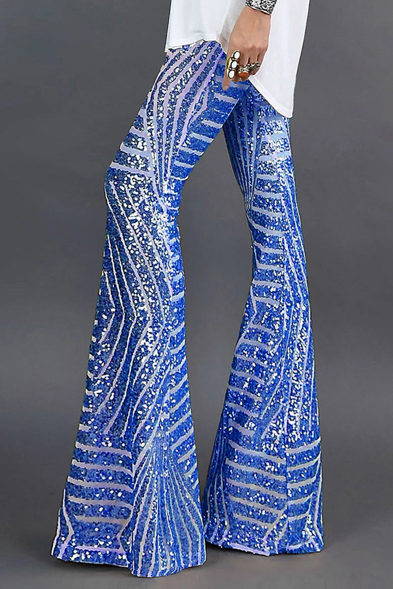 Damen Paillettenhose Ausgestellt Elegante Hosen Damen Glamouröses Design 2