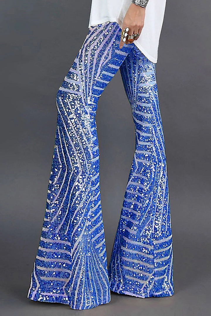 Damen Paillettenhose Ausgestellt Elegante Hosen Damen Glamouröses Design 2
