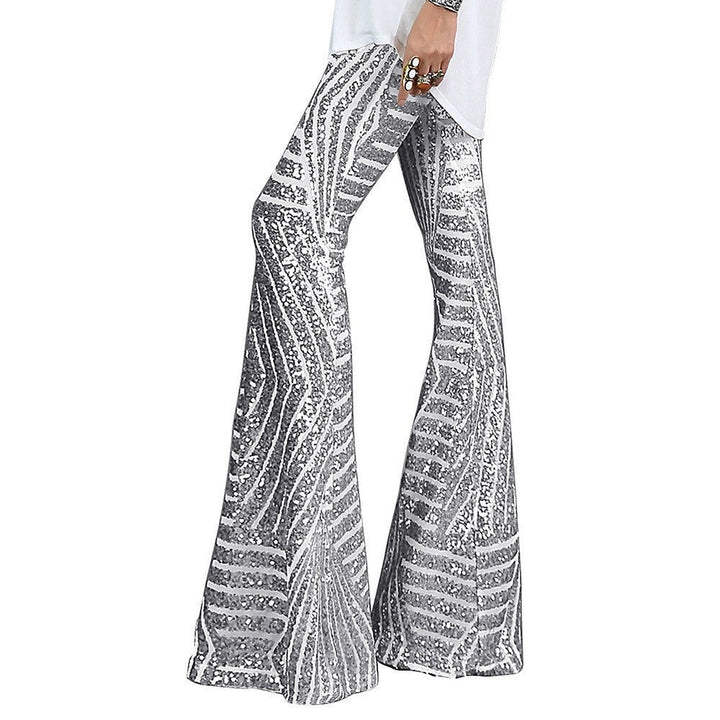 Damen Paillettenhose Ausgestellt Elegante Hosen Damen Glamouröses Design 3