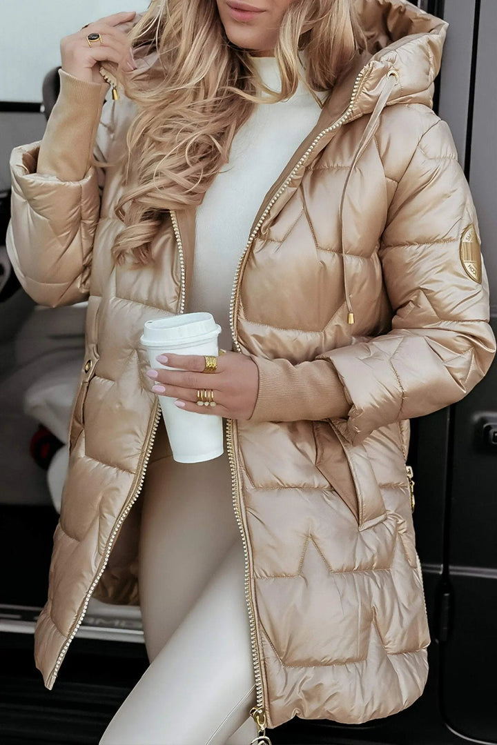Women's cotton puffer jacket with hood – stylish jacket for women