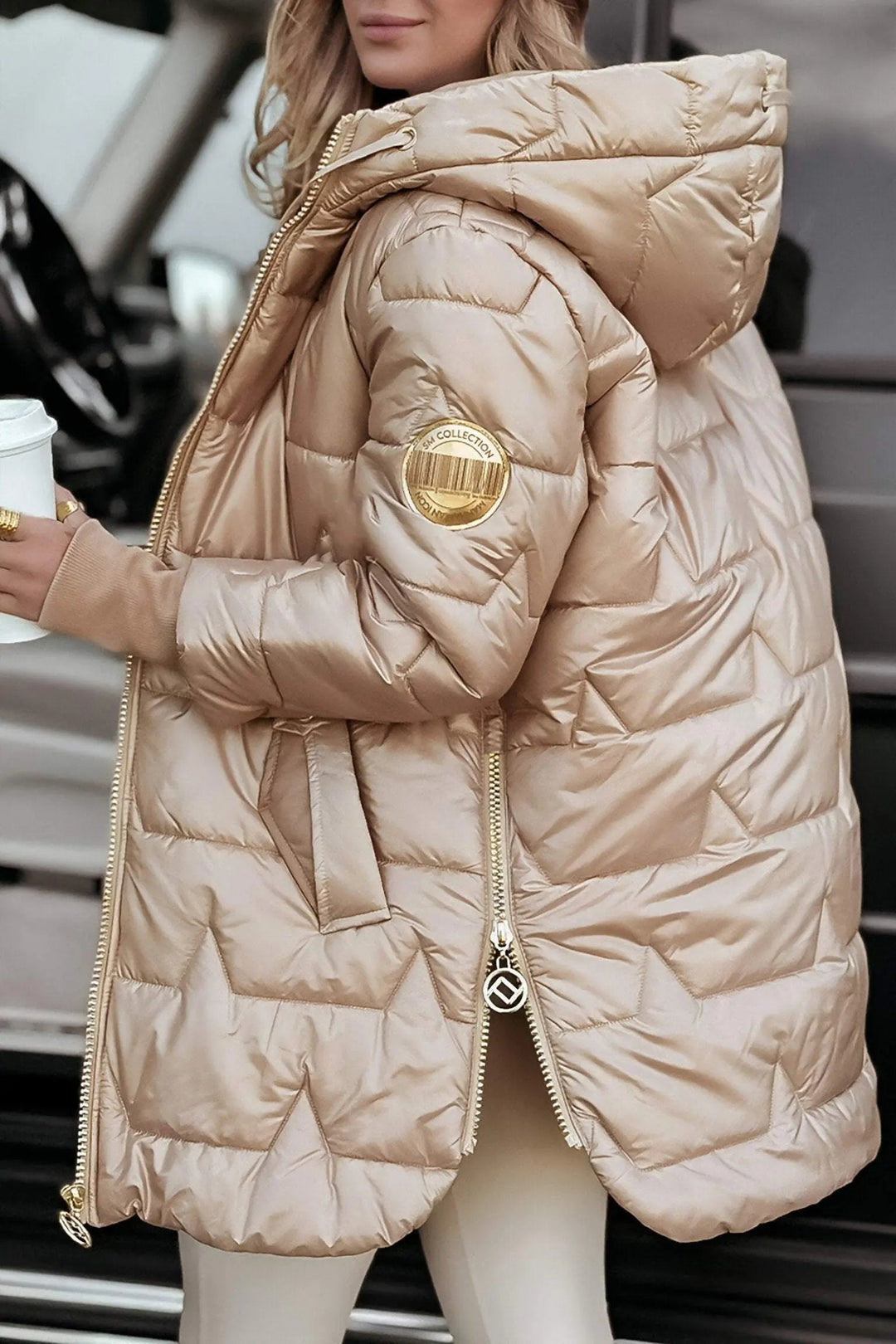 Women's cotton puffer jacket with hood – stylish jacket for women
