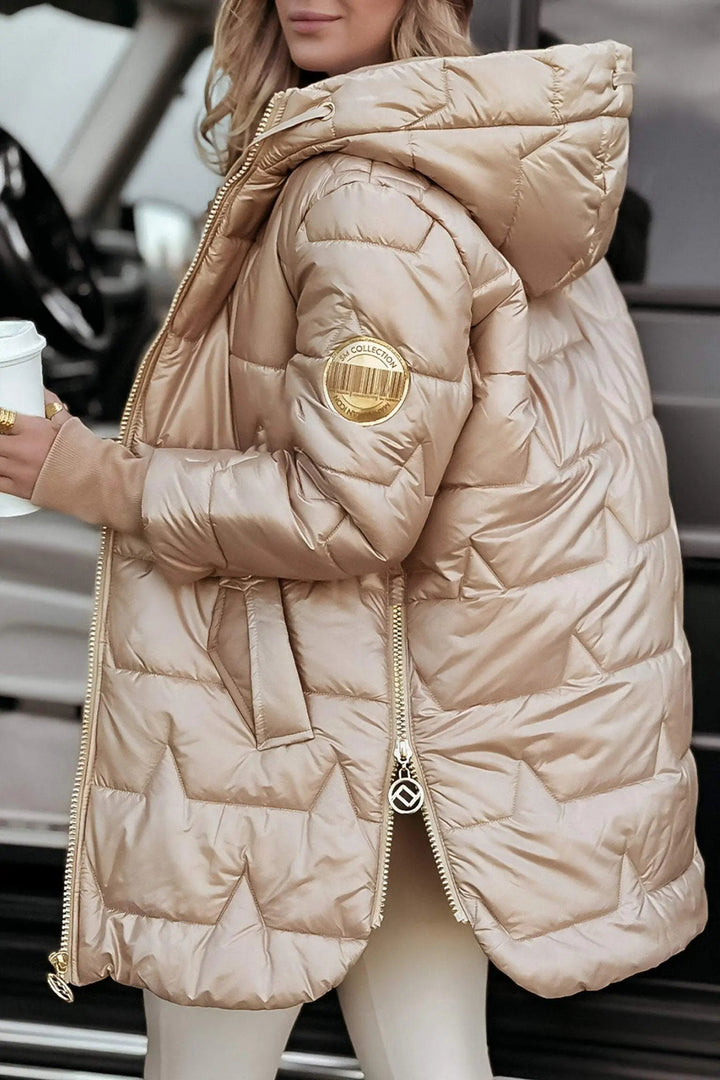 Women's cotton puffer jacket with hood – stylish jacket for women