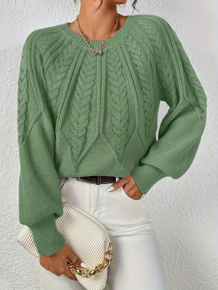 Women's Sweater Cotton Cable Knit Casual